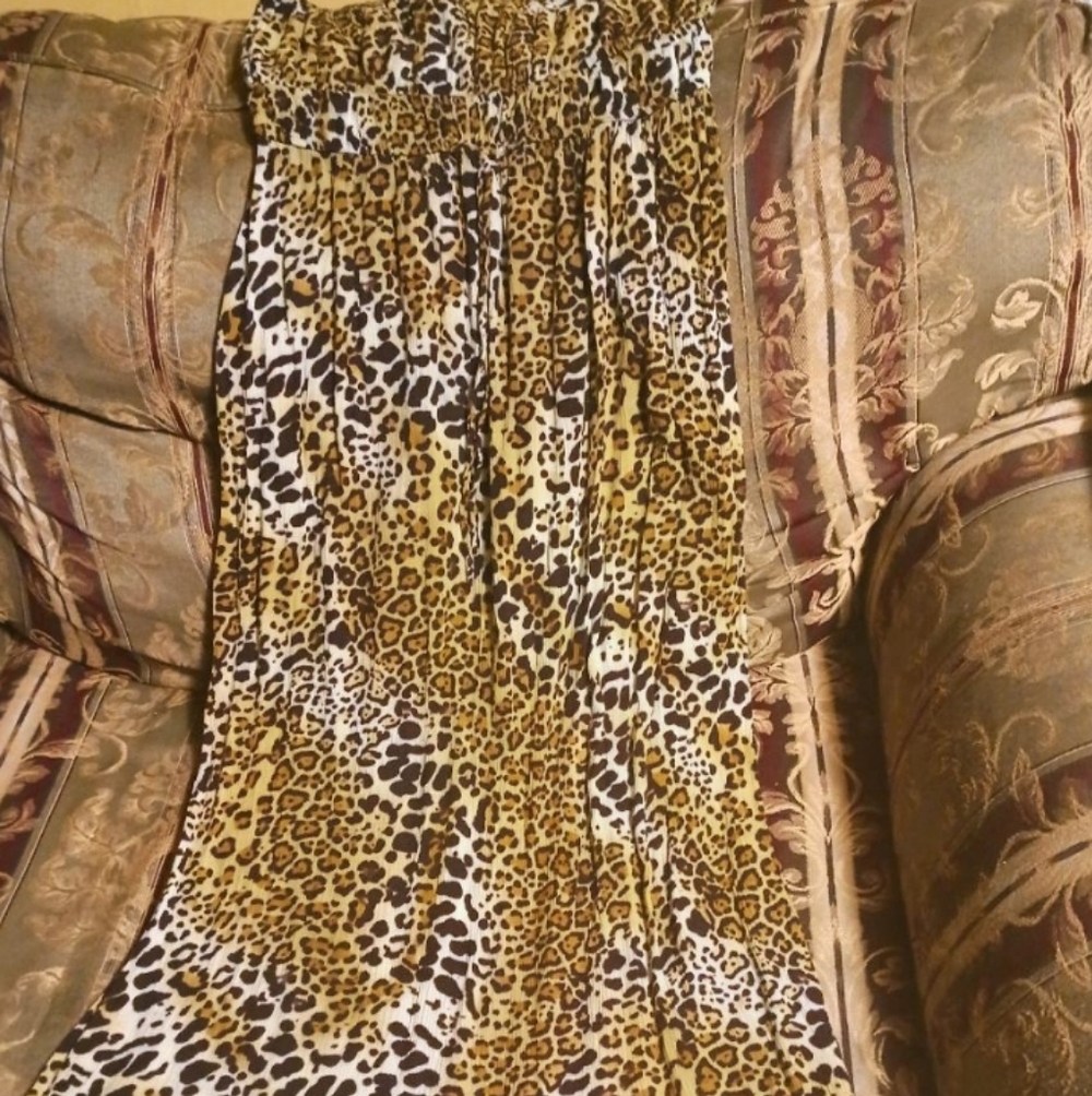 Leopard Print Strapless Dress